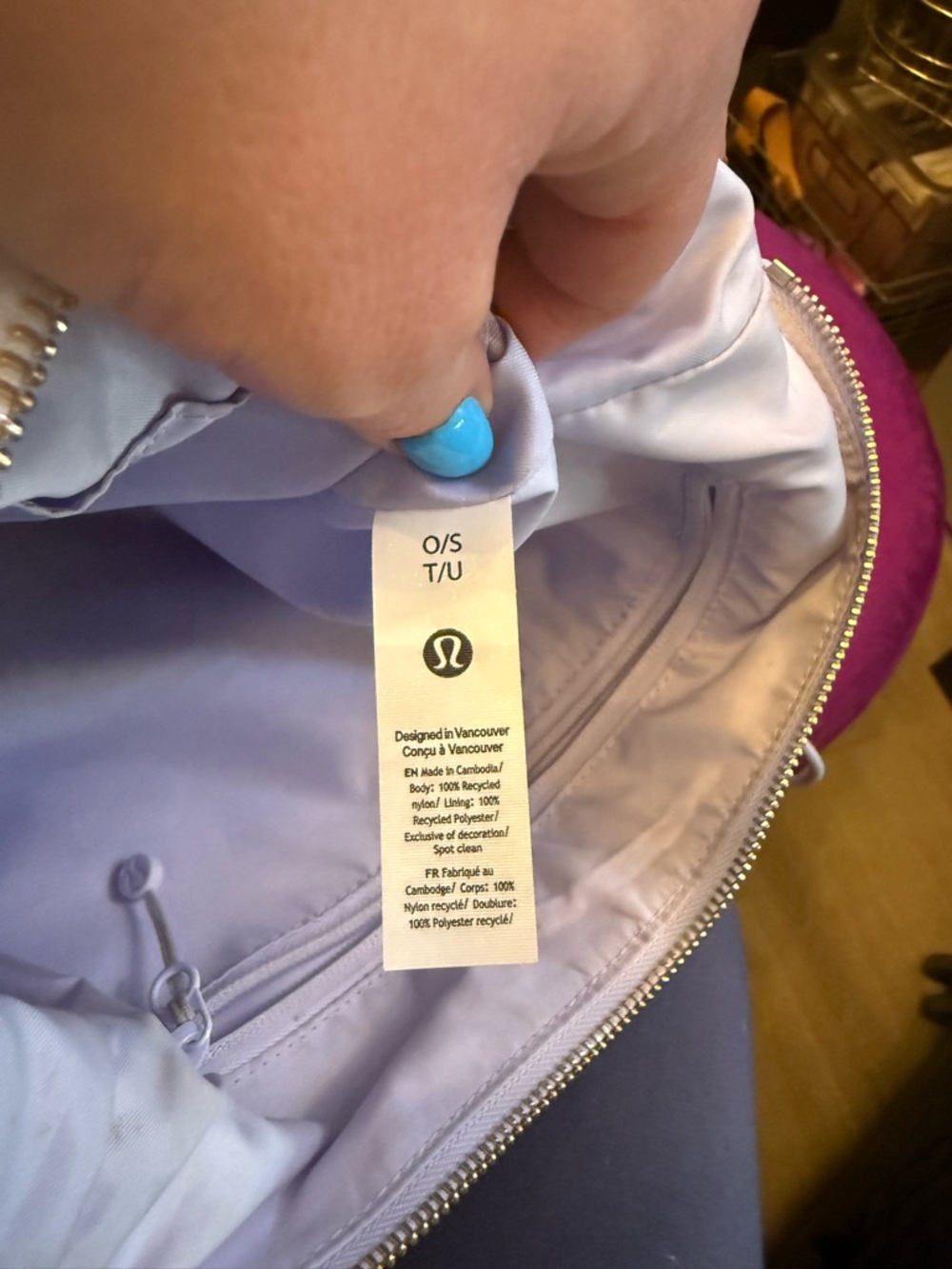 lululemon athletica Sky blue Shoulder Bag with Brown Handle Accent - Picture 4 of 5